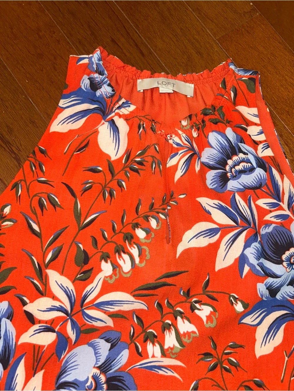 LOFT Floral Tiered Ruffle Mini Dress Size M